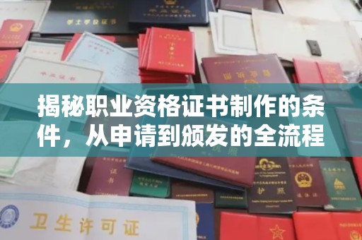 西港揭秘职业资格证书制作的条件，从申请到颁发的全流程解析