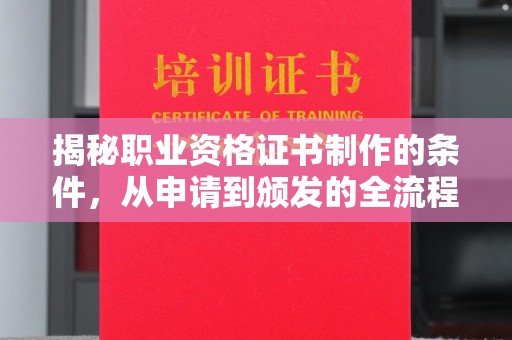 西港揭秘职业资格证书制作的条件，从申请到颁发的全流程解析