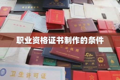 西港职业资格证书制作的条件