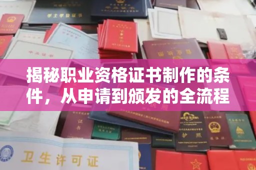 西港揭秘职业资格证书制作的条件，从申请到颁发的全流程解析