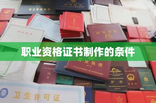 西港职业资格证书制作的条件